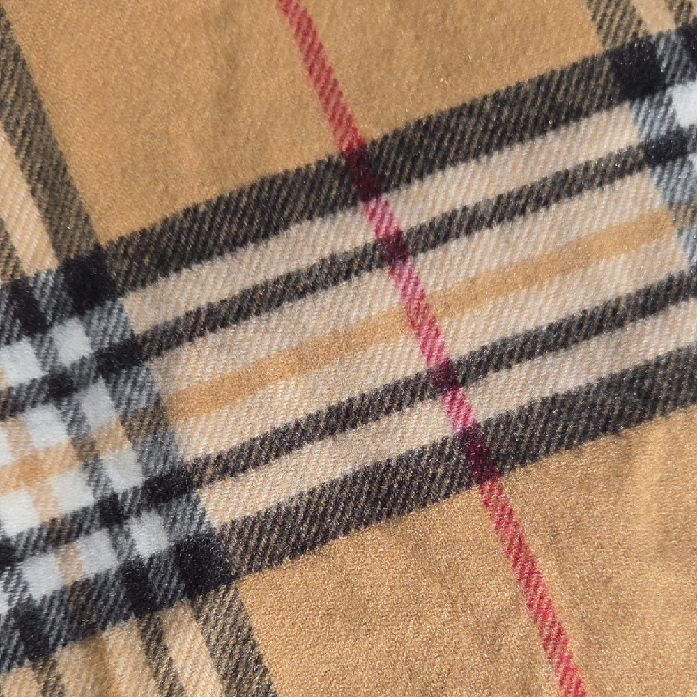 V. FRAAS Tan and Black Plaid Scarf - Picture 3 of 5